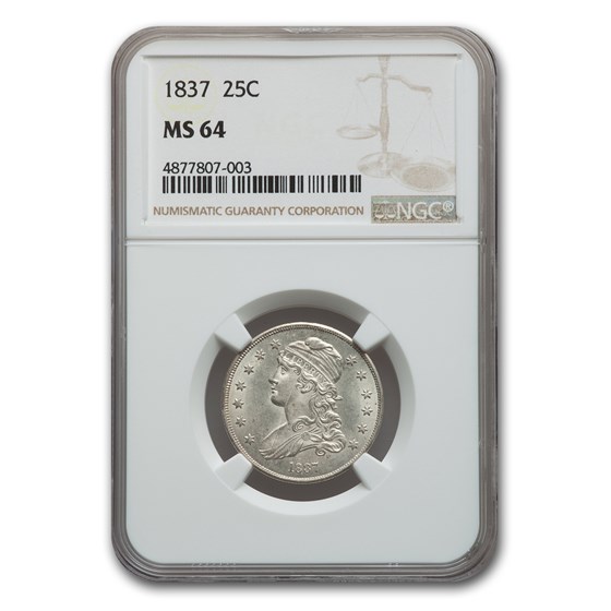 1837 Capped Bust Quarter MS-64 NGC 1837 Capped Bust Quarter MS-64 NGC